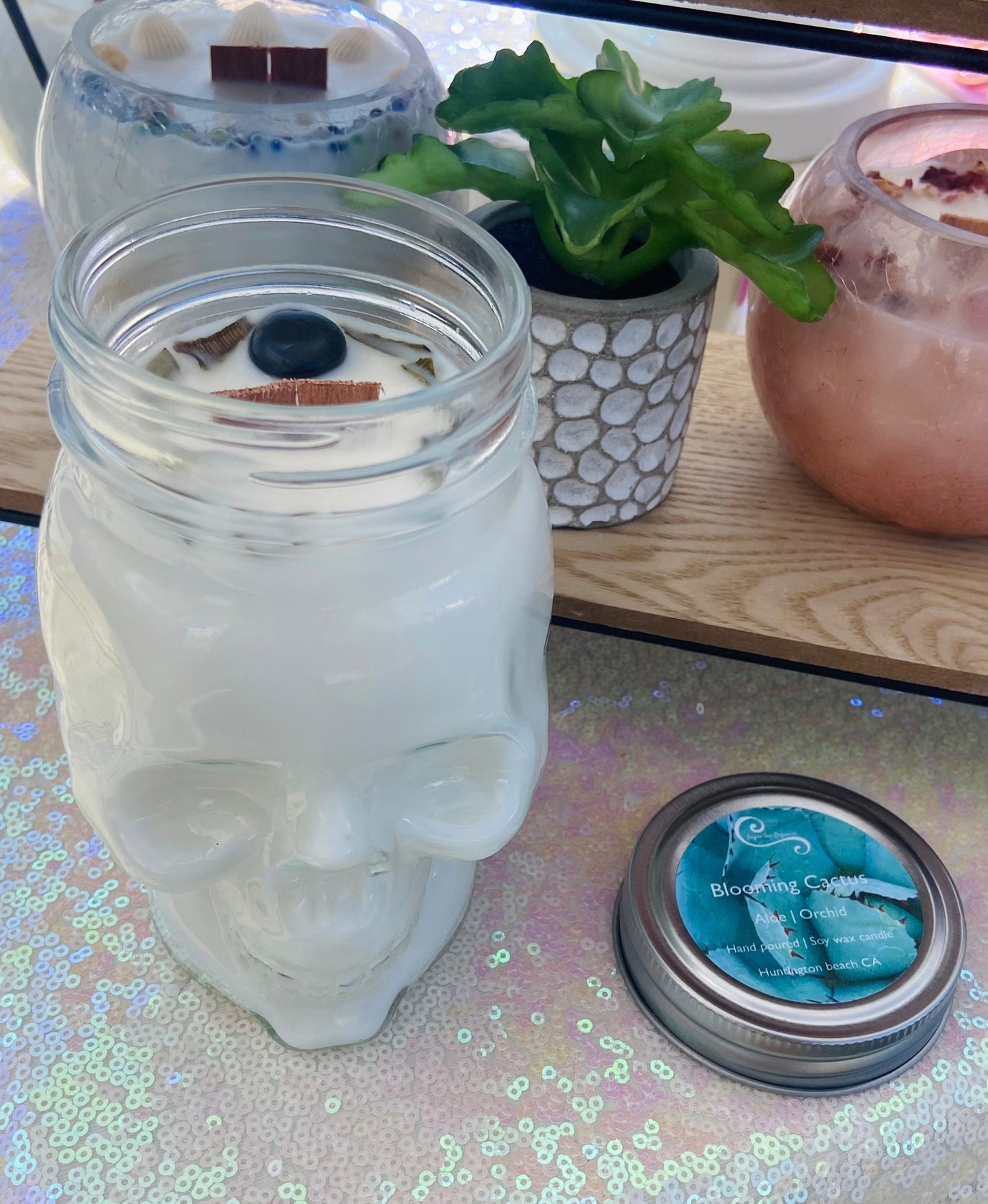 Blooming cactus| Skull jar